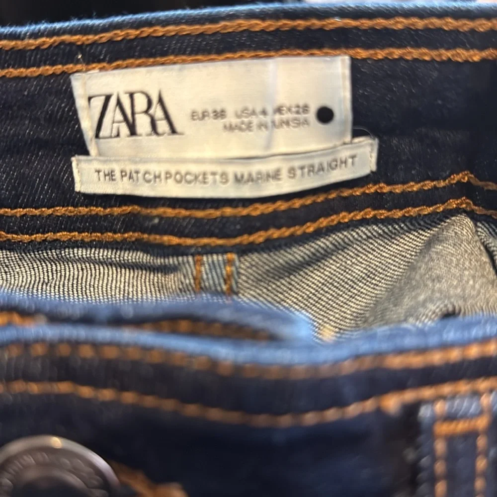 Zara Navy Straight-Leg Jeans size 4 MN132 - Picture 3 of 4